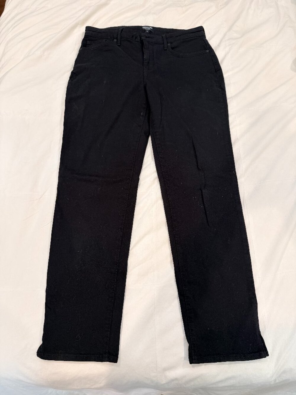 Curves 360 by NYDJ Slim Straight Ankle Jeans Black Size 6